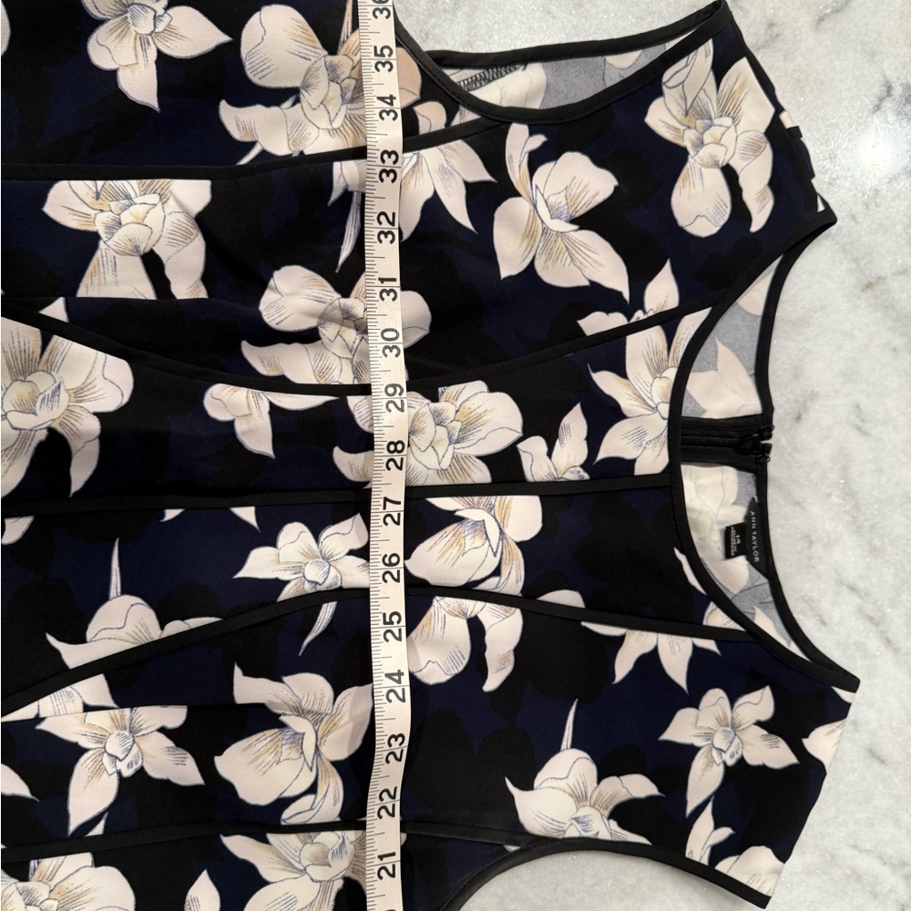 Blue and Black Sleeveless A-Line Midi Dress - Picture 9 of 9